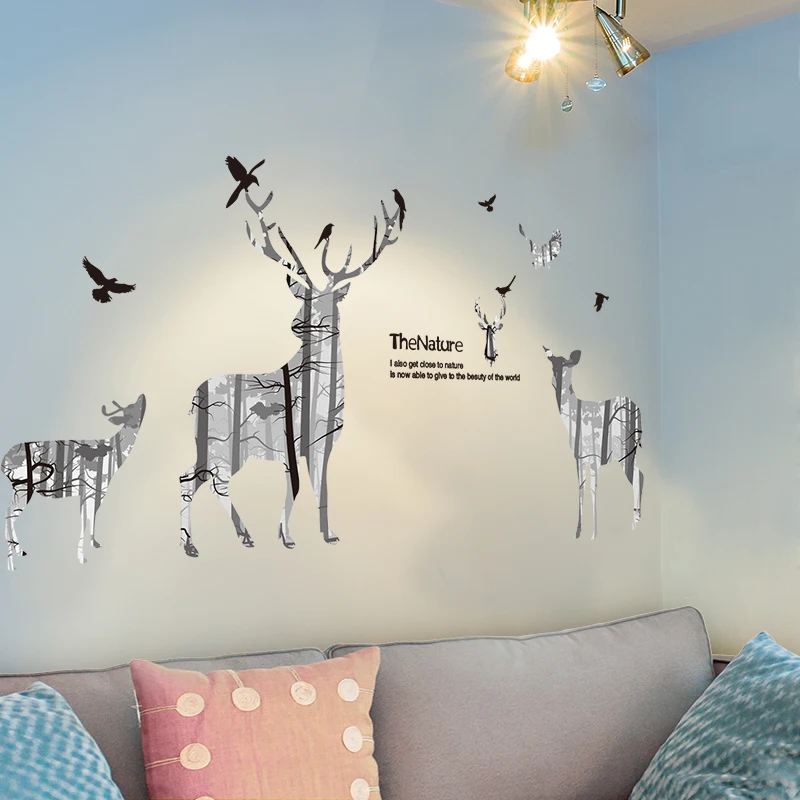 [SHIJUEHEZI] карта мира настенные наклейки DIY Moose с животными для дома детской комнаты