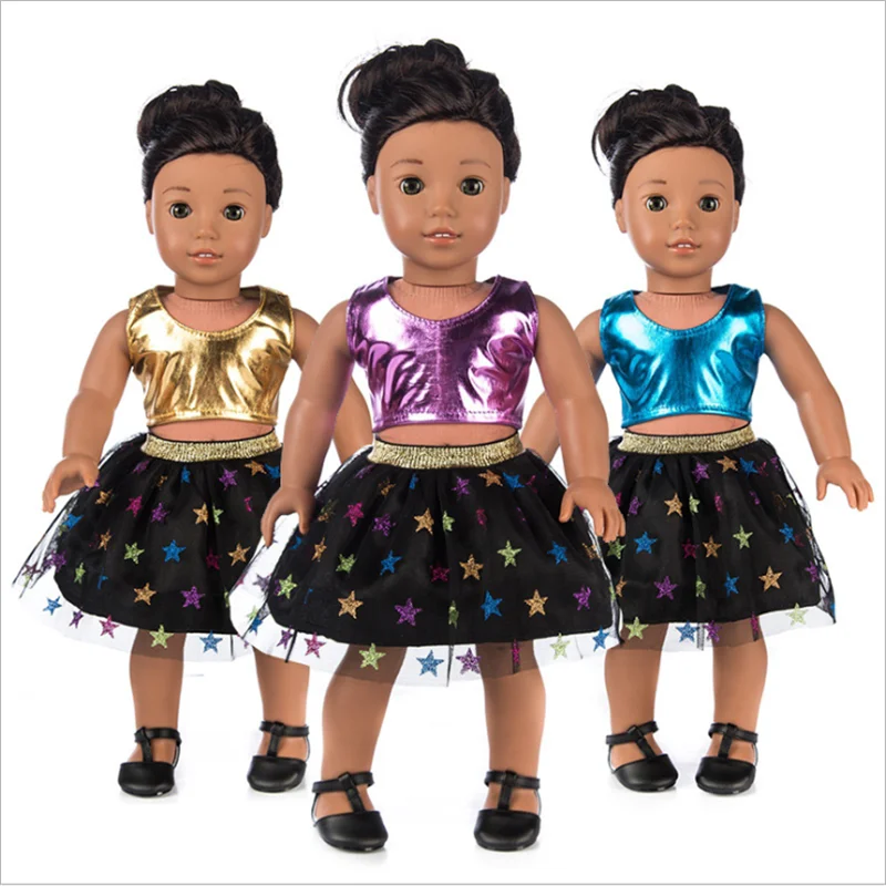 

Одежда для куклы Born New, 17 дюймов, 43 см, розовый, черный, синий, пять звезд, Кружевной Костюм, аксессуары для ребенка, подарок