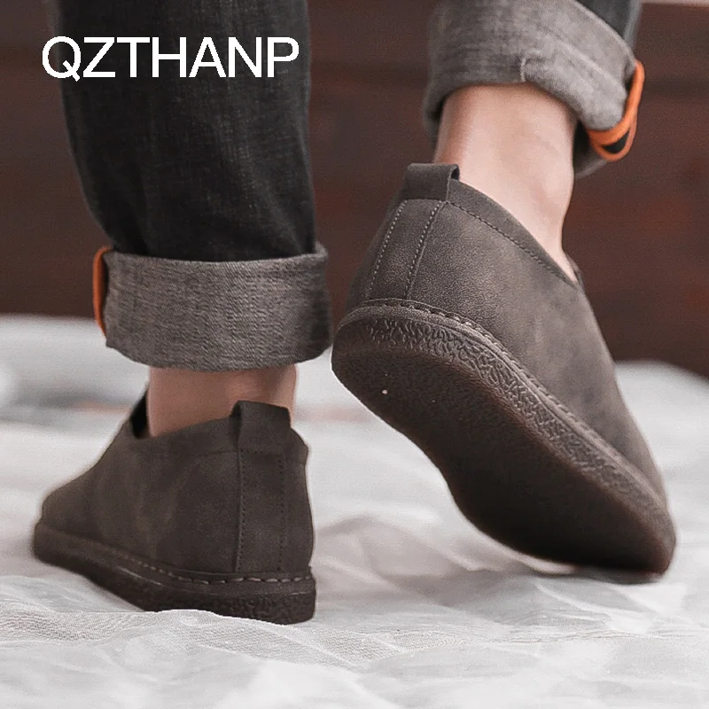 

Fashion Casual Leather Shoes Men Male Adult Shoes Men Flats Shoes Breathable Slip-On Outdoor Men Driving Shoes Sapato Masculino