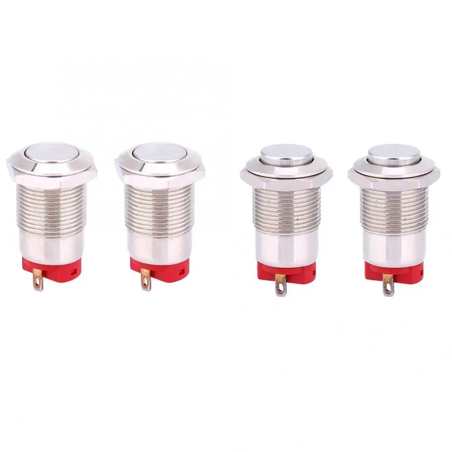 Металлическая кнопка с плоской головкой 2 шт. переключатель высоким уровнем