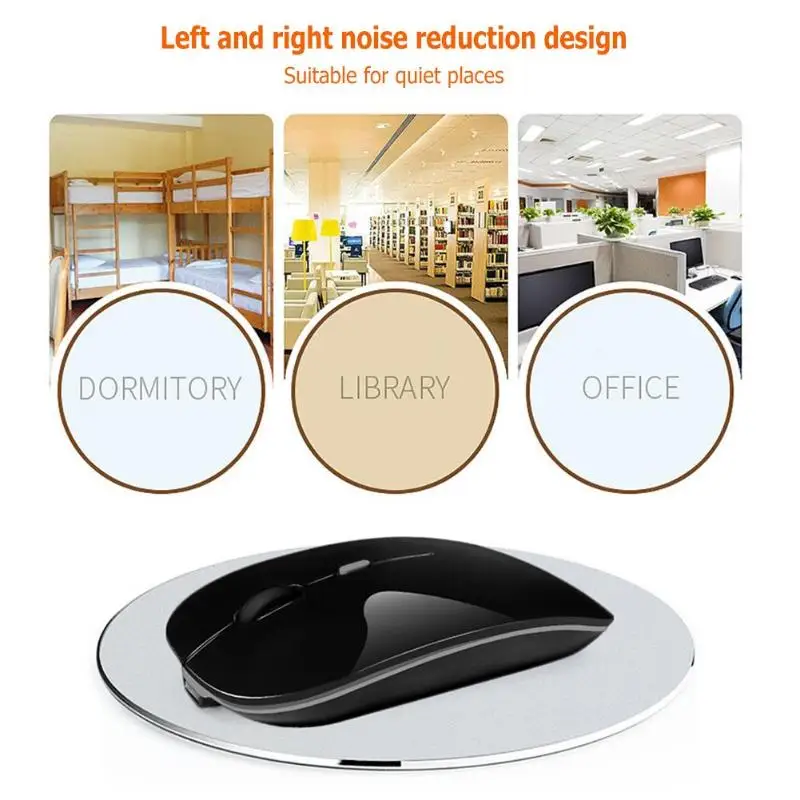 Портативная беспроводная Бесшумная оптическая перезаряжаемая мышь 2 4G USB для