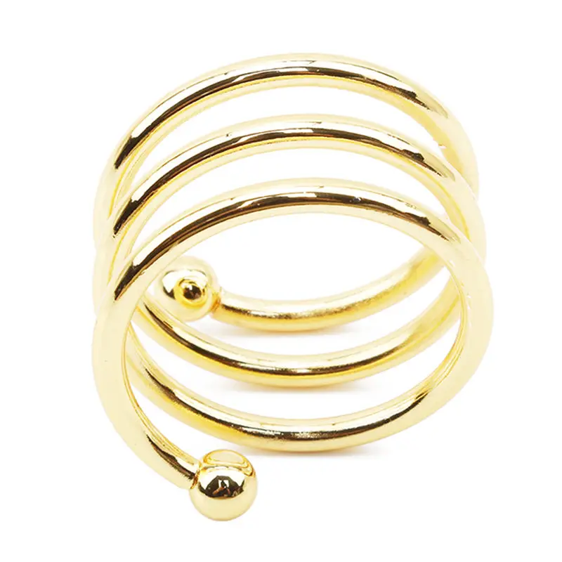 Хит продаж Новые Кольца для салфеток из металлического сплава золотистого и