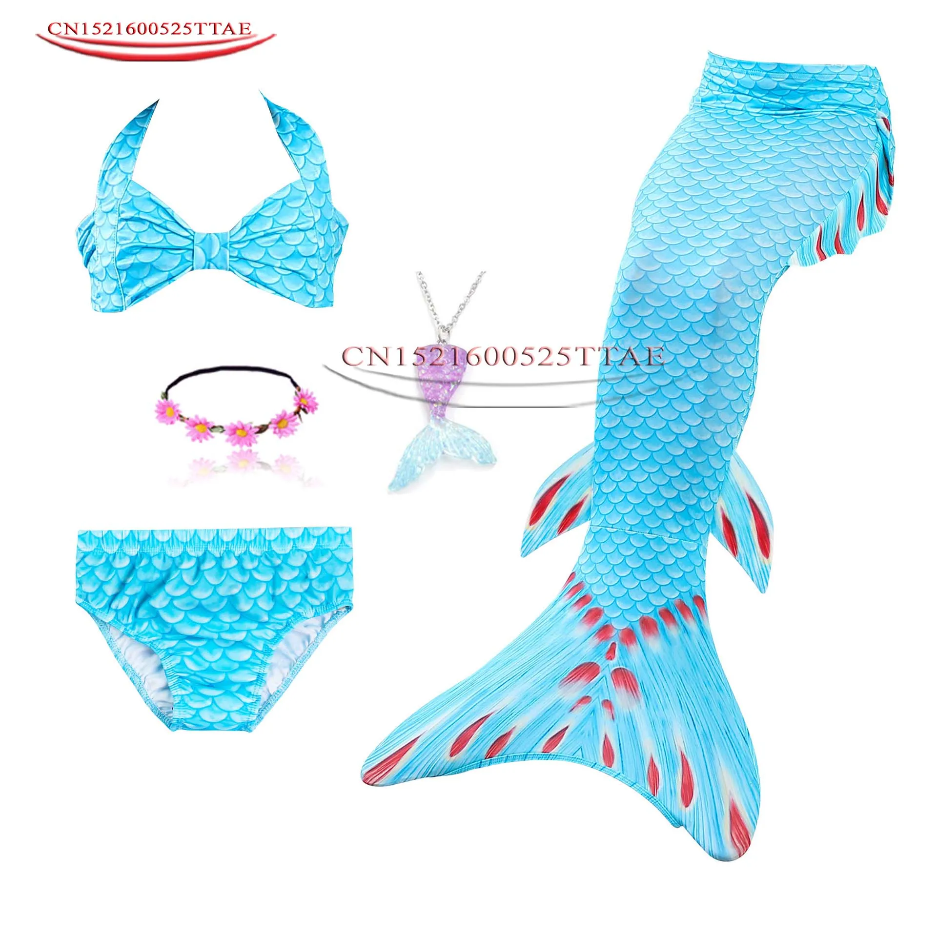 

Little Kids Mermaid Tails with Monofin Girls Bikini Costumes Swimming Mermaid Swimsuit Flipper girls Swimming Cosplay Costume