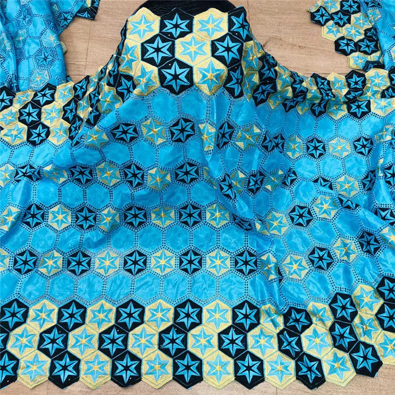 

2020 the latest style 5yards eyelet swiss bazin riche lace fabric good quality fashion brode lace for dress F9JN122