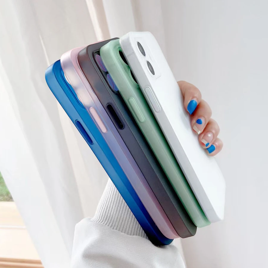 Мягкий Ультратонкий матовый чехол из ТПУ 6 цветов для iPhone X XR XS 11 12 13 Mini 14 Pro Max