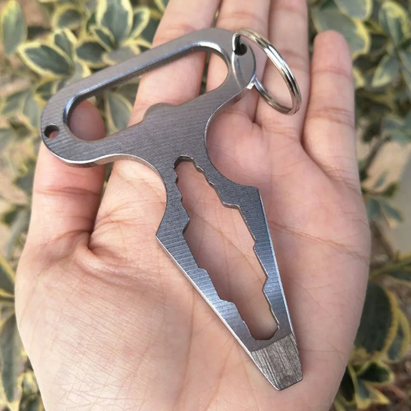 

Mini EDC Self-defense Spiked Defense Outdoor Multi Functional Combined Wrench Stainless Steel Bottle Opener Camping Tool