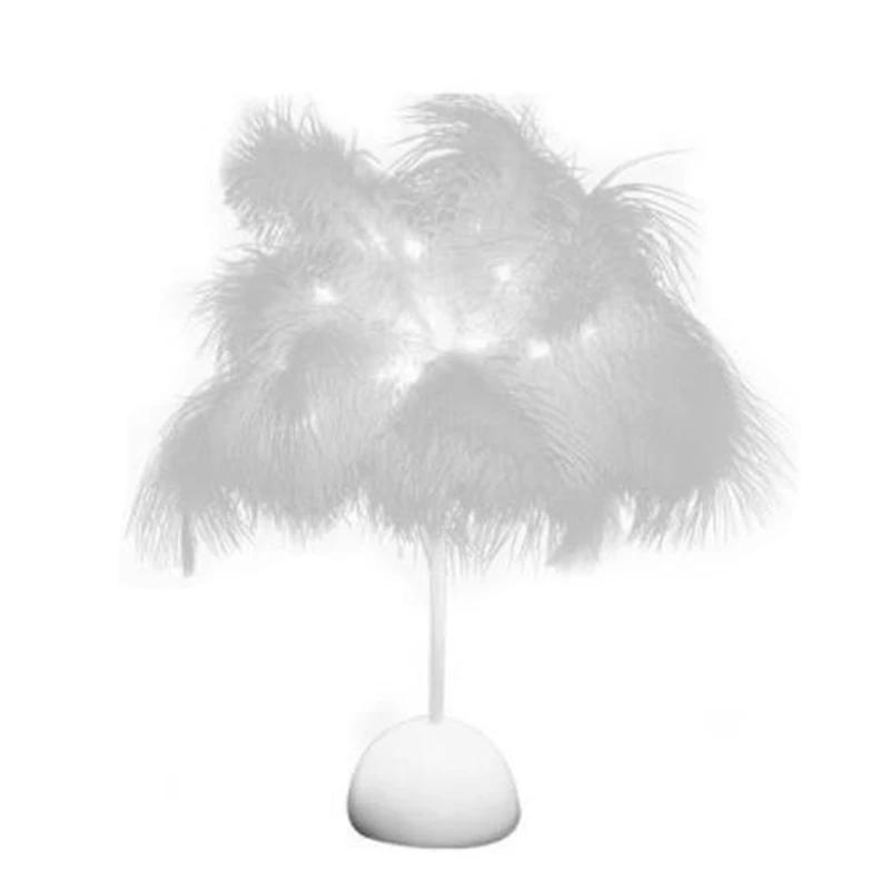 

ABSF Feather Night Light LED Lights Beside Desk Lamp for Bedroom Party Wedding Romantic Decoration Vintage Desk Light