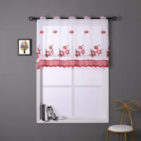 tongdi kitchen curtain valance sheer tiers pastorall fruit cafe tulle beautiful embroidery for window of kitchen dining room