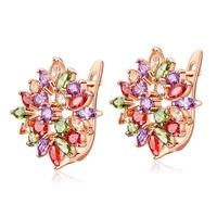 yjgs korean gold color zircon brinco earrings for female personality flower fashion brincos pendurados bisuter%c3%ada jewelry