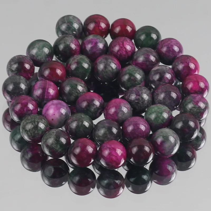

Natural Stone Dragon blood Jade Chalcedony Beads Round Loose Spacer Beads For Jewelry Making DIY Bracelets 6/8/10/12mm 15"Inches