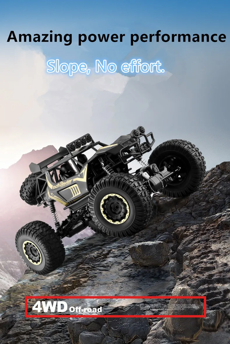 Радиоуправляемый автомобиль 4WD 1:8 50 см негабаритный полуметровый сплав тела скалолазание RC автомобиль горный йети высокая скорость внедорожник 2,4G RC автомобиль игрушка