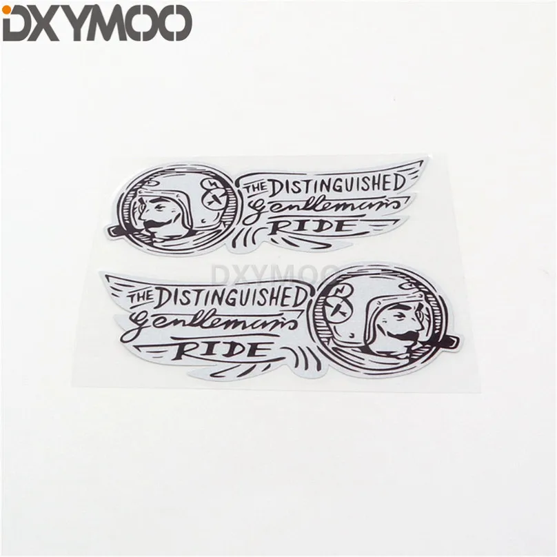 1 пара автомобильной ленты стиля винилового мотоцикла Джентльмена выдающейся езды велосипеда Крылья наклейка декали 12x5см на.