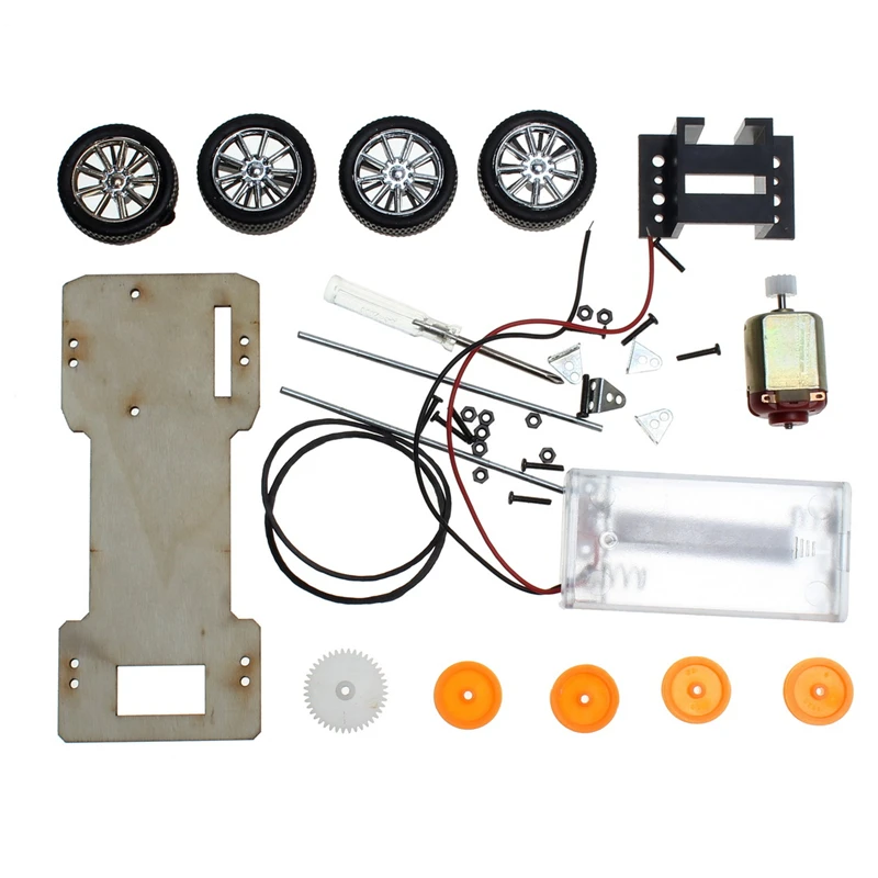 DIY деревянный ручной четырехколесный привод Электрический автомобиль без