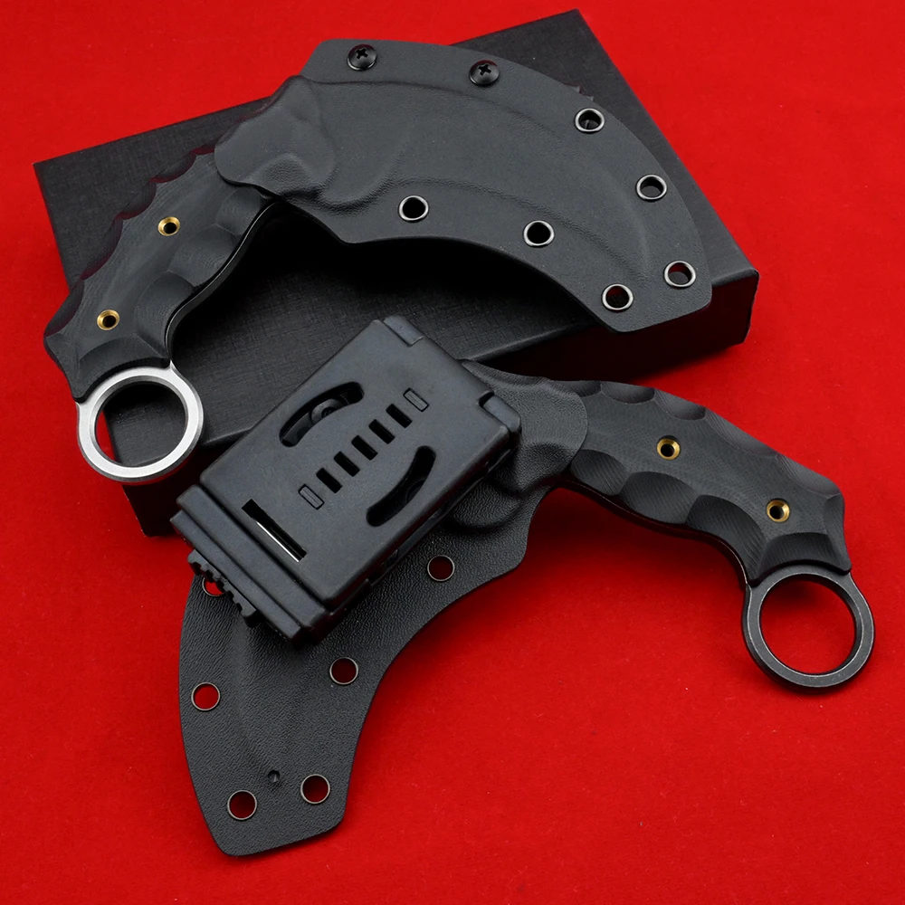 

CS GO Karambit G10 handle 8Cr14MoV Fixed Blade Outdoor Camping EDC Tools Survival Hunting Knives Tactical Self Defense Knife