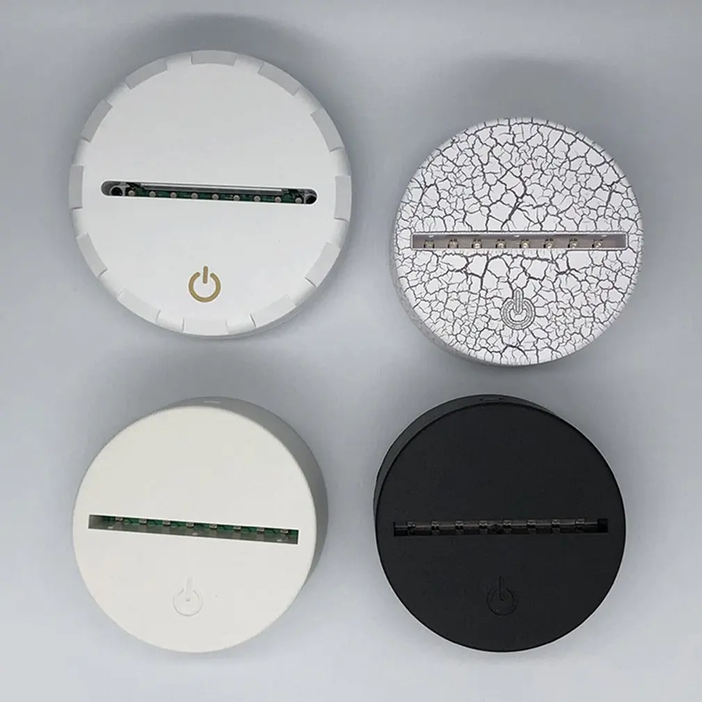 

ABS Acrylic 3D LED Night Light Lamp Base Stand Black With Power Adapter USB Cable+Remote Control For Christmas birthday Gift