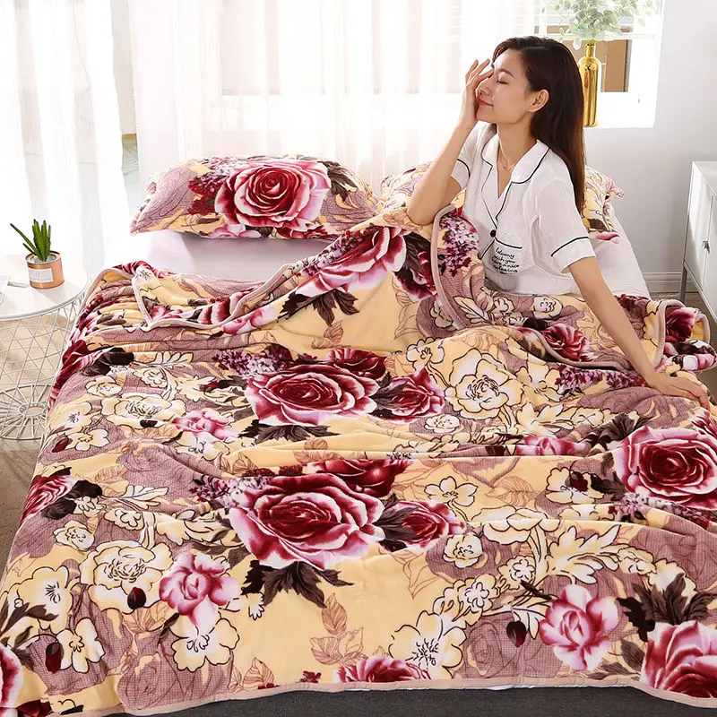 

Blanket Super Soft Coral Velvet Blanket Double Bed Single Flannel Cover Blanket Air Conditioning Blanket not include pillowcase