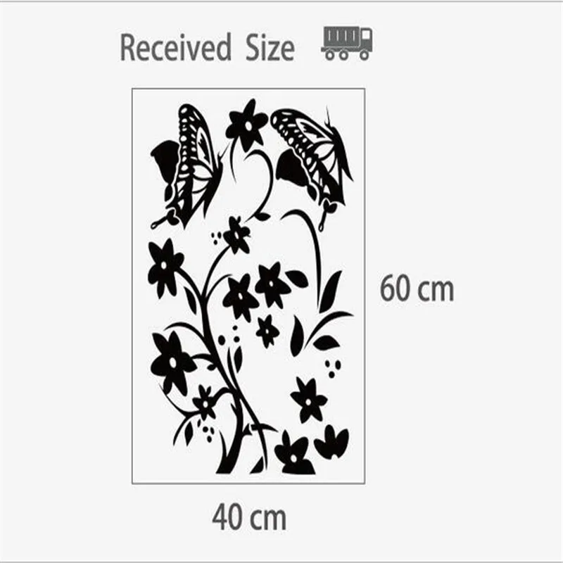 Наклейки на стену в виде бабочек цветов холодильников 40 х60 см|wall sticker|decorative wall