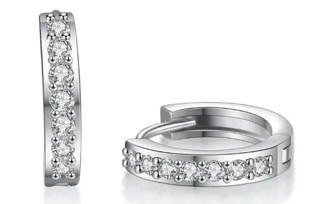 

UXN362 Glitter Earring 925 Sterling Silver Zirconia stone Female Engagement Jewelry