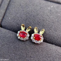 kjjeaxcmy fine jewelry 925 sterling silver inlaid natural gemstone ruby luxury women new female earrings ear studs marry party