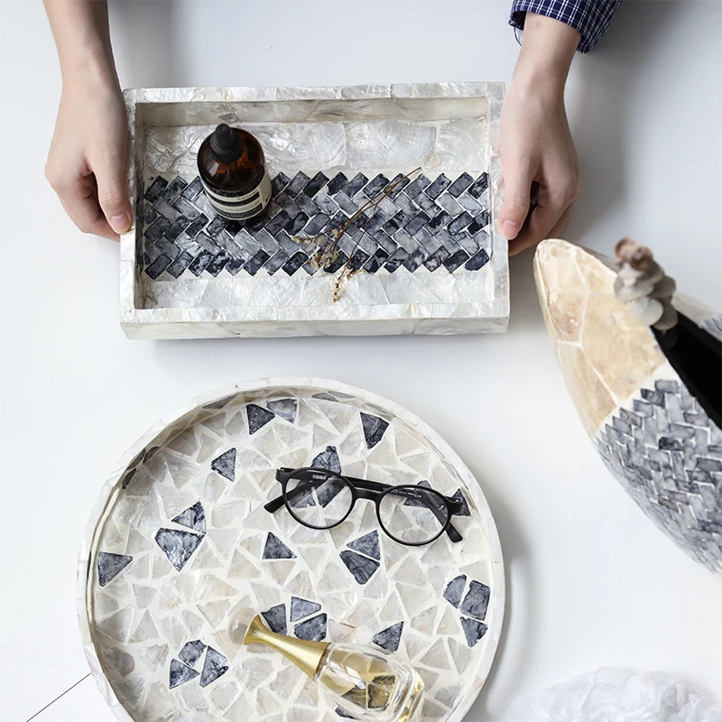 Скандинавский импортный цветной деревянный чайный столик для моллюсков из