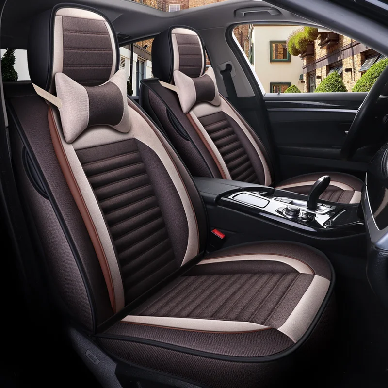 Полное покрытие льняное волокно чехлы для автомобильных сидений Geely gc6 mk geely