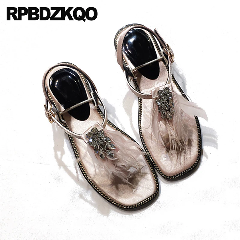 кристалл обувь плеть T ремешок горный хрусталь сатин дамы бриллиант драгоценный