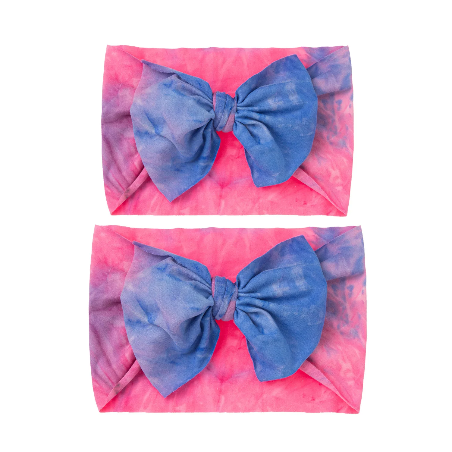 

New Bows Widened Parent-child Headband Tie-Dyed Cloth Elastic Mother And Baby Hair Accessories Manufacturers Wholesale Accessory