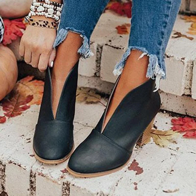 

Women's Casual Shoes Solid Color PU Square Root Thick-soled Waterproof Women's Shoes Comfortable Outdoor Sexy Walking Shoes 2021