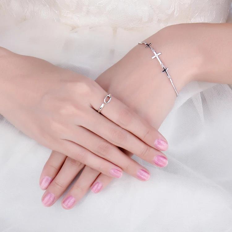 JewelryPalace кубического циркония три креста регулируемый браслет 925 пробы Серебряная Змея цепи Мода Браслеты или для женщин ювелирные изделия