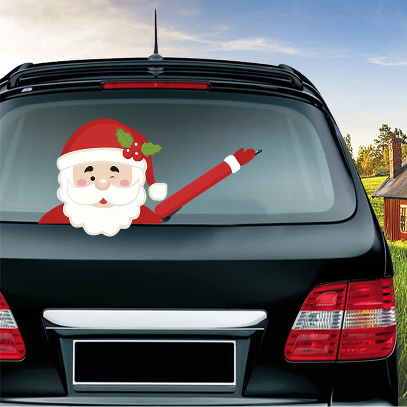 

Christmas Santa Stickers Car Rear Windscreen Sticker Decoration Auto Home Window Glass Christmas Vinyl Decal Decor