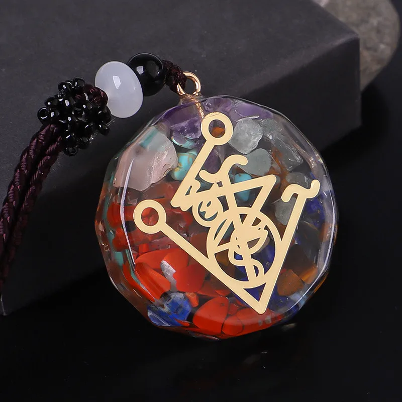 3 шт. Orgonite Кулон символ Цепочки и ожерелья Чакра Исцеление Ожерелье с