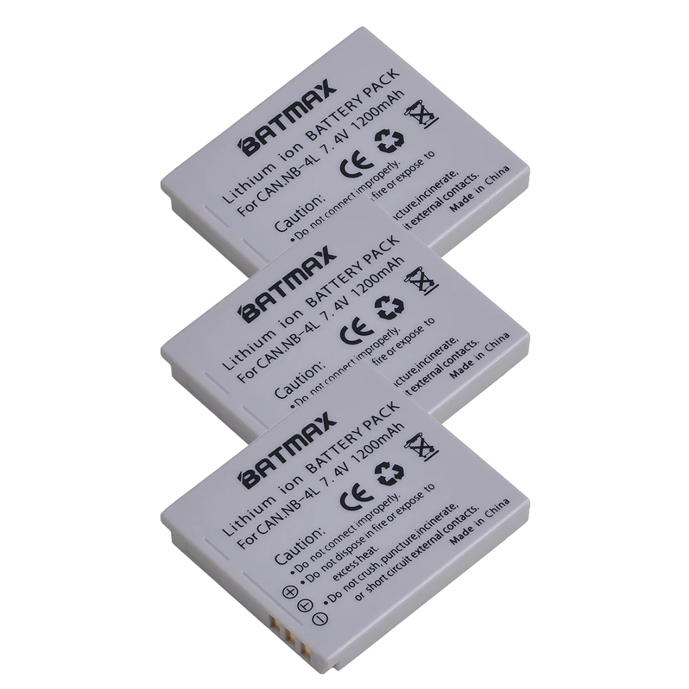 Аккумуляторная батарея для Canon IXUS 60 65 80 75 100 I20 110 115 120 130 IS 117 220 225 230 255 HS (3 шт.)|battery