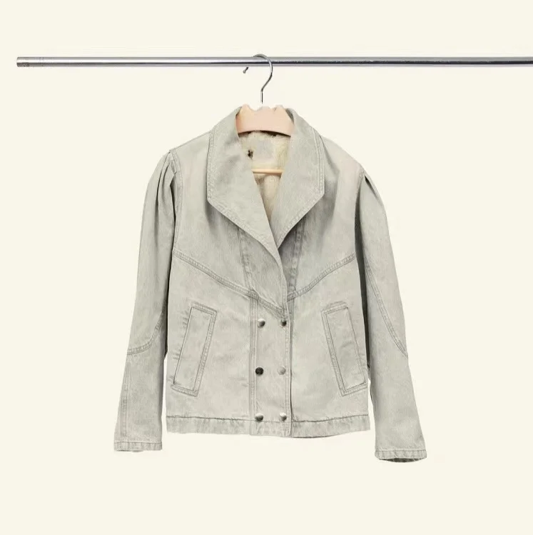 

Женская короткая джинсовая куртка Law is2020, Повседневная Свободная куртка из двух частей с рукавами-фонариками, Осень-зима