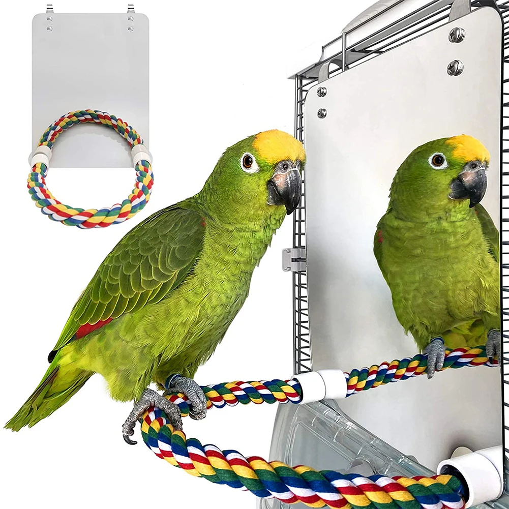 

Parrot Bird Parakeet Hanging Mirror Pet Cage Accessories Decoration Pet Supplies Bird Cage Pet Small Bird Parrot Cage Bird Toys