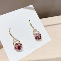 wholesale silver plated stud fashion personality earrings micro inlaid 3a zircon jewelry gift