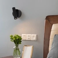 zerouno led wall lights with switch aluminum bedside wall sconces lamp rocker switch head rotating bedroom reading lamp