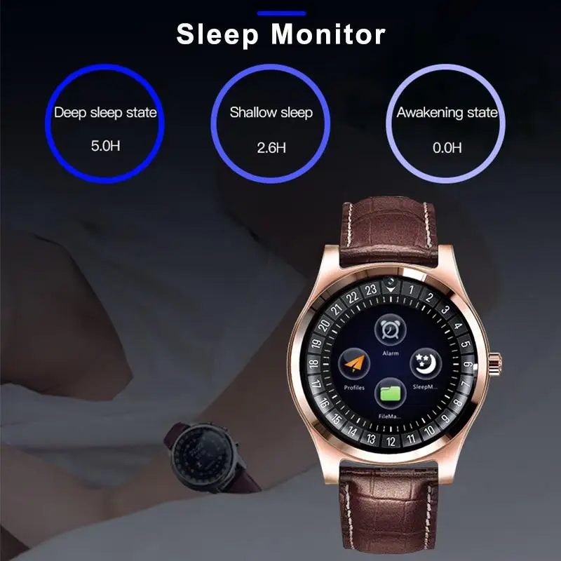 Смарт-часы R68 с Bluetooth и круглым экраном умные часы поддержкой sim-карты TF трекер сна