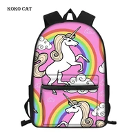 unicorn printed backpack teenager girls school bags ladies travel daypack laptop rucksack mochila infantil escolares
