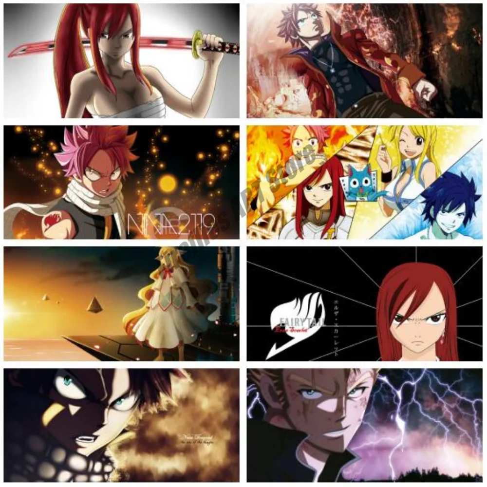 Настенная Картина на холсте мультфильм аниме Сказочный хвост скандинавские