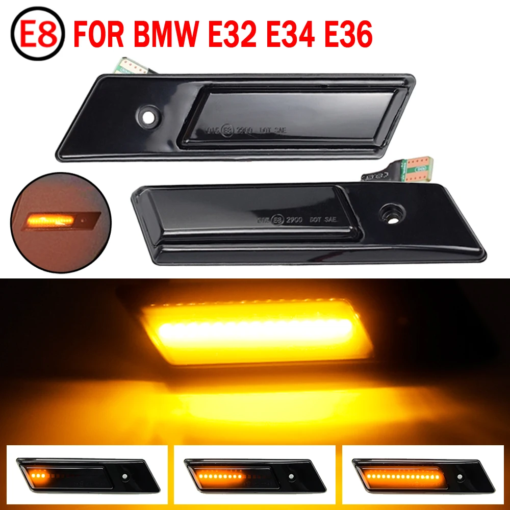 

2pcs Led Dynamic Side Marker Turn Signal Light Sequential Blinker Light Emark For BMW 7 Series E32, Mod. Bj. 10/1986-05/1994