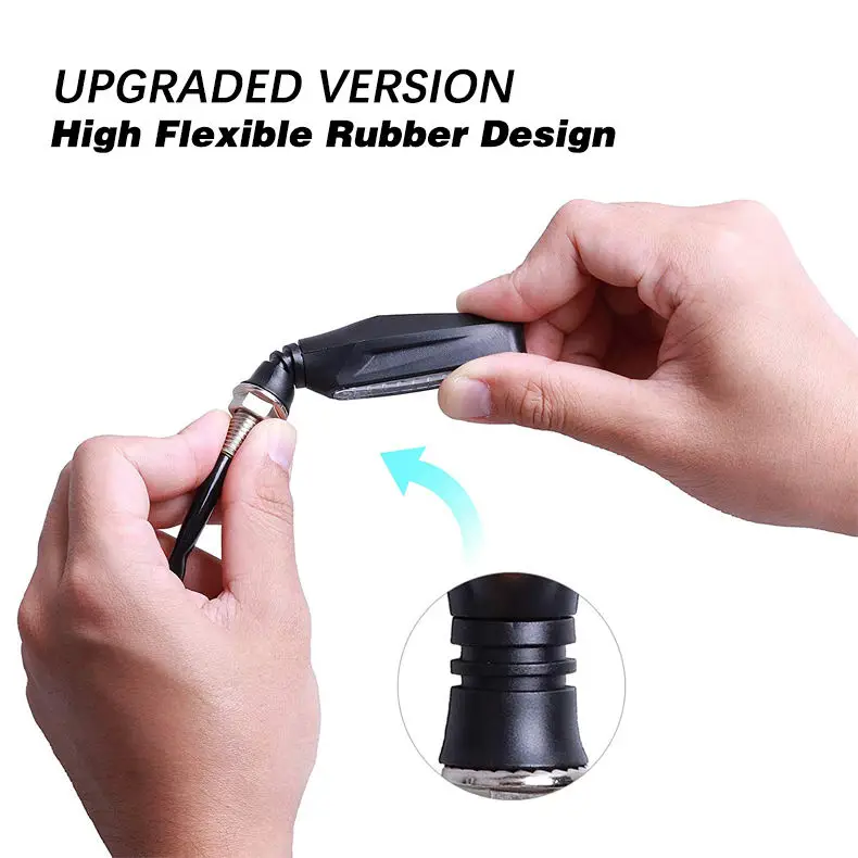 

2pcs/pair Universal LED Motorcycle Turn Signal 12v IP68 Waterproof Sequential Amber Flasher Indicator Blinker Lights Accessories
