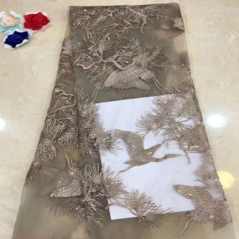 Новинка ретро кран сетка ткань для вышивки мягкое модное кружевное свадебное