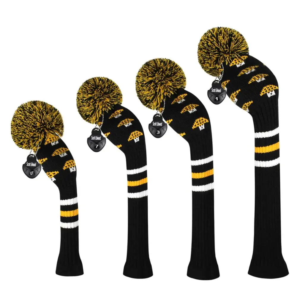 4 шт. новые головные уборы из дерева с помпонами для гольфа Гибридные деревянные