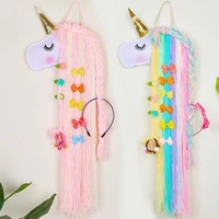 unicorn decoration hanging storage wall decoration for girls hair clips hairband organizer strip teen childrens room decor