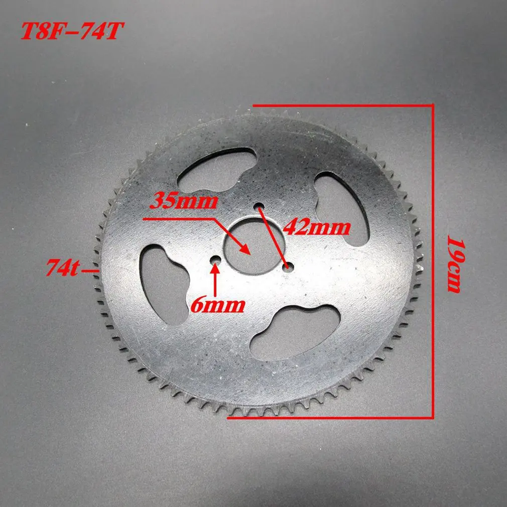 

T8F-74 74 Tooth Motorcycle Toothed Sprocket For Small Four Wheeler Durable Metal Sprocket Modified Motorcycle Part