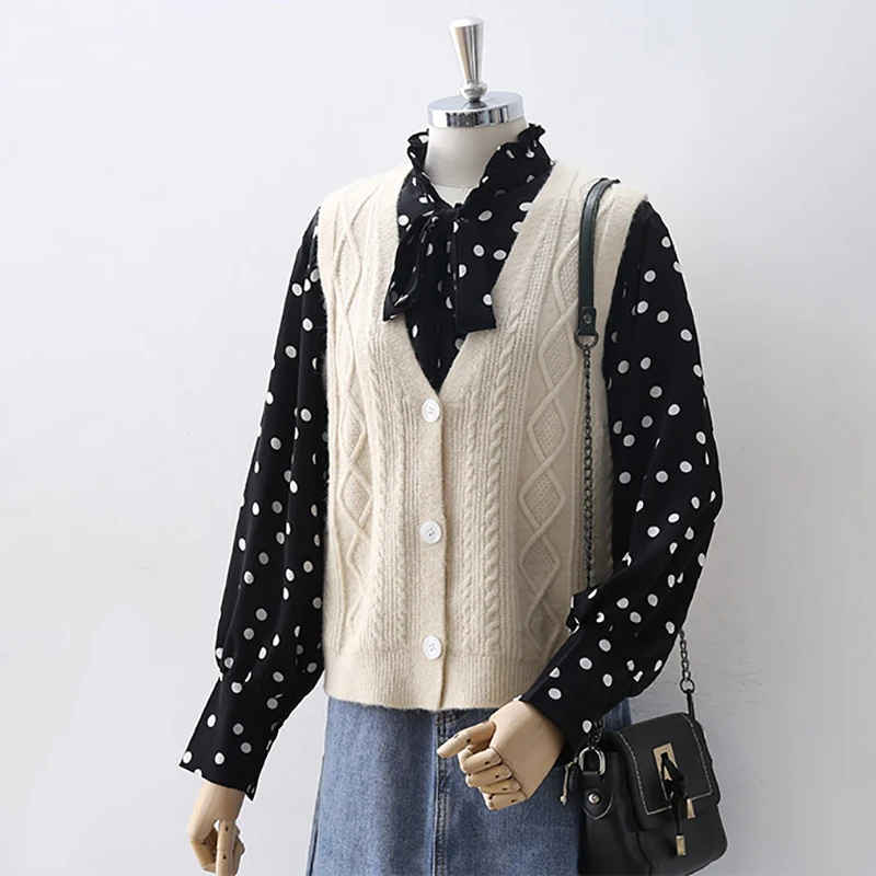 Женский жилет с v-образным вырезом осень 2019 свитер Повседневный свободный без