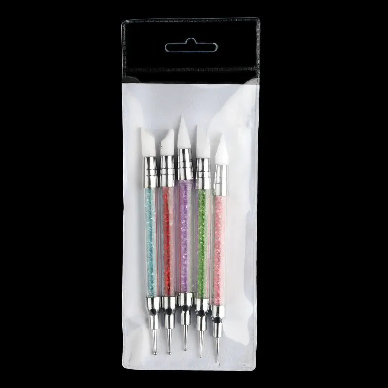 5 шт./компл. 2 в 1 Стразы для дизайна ногтей набор кисточек акриловая ручка