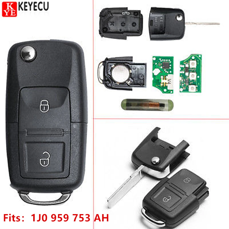 Пульт дистанционного управления Keyecu 434 МГц для VW/VOLKSWAGEN Passat/Bora/Polo/Golf/Beetle 1J0959753AH / HLO