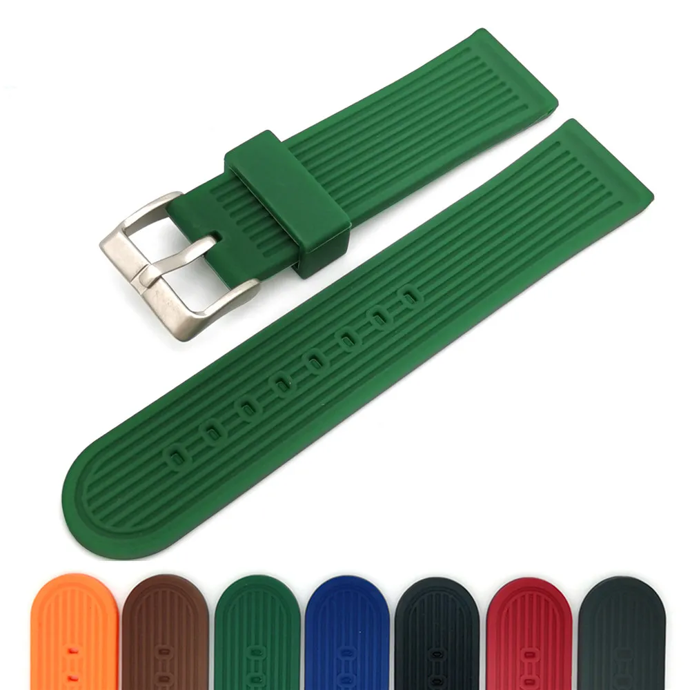 Ремешок силиконовый для мужских и женских часов водонепроницаемый спортивный
