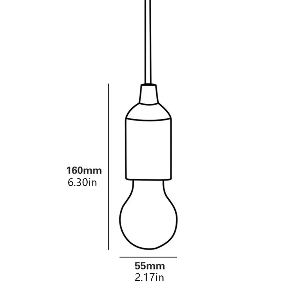 

LED Hanging Light Bulb Battery Powered Colorful Pull Cord Bulbs LED Drop Lamps For Outdoors Camping Home Patio and Tent